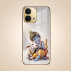 Vivo T5x 5G Bal Krishna Blessings Gold Electroplated Glass Phone Back Case