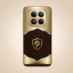 Redmi Note 15 Pro+ 5G Dragon Crest Gold Electroplated Glass Phone Back Case