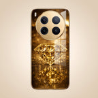 Vivo X300 Pro 5G Golden Diamond Gold Electroplated Glass Phone Back Case