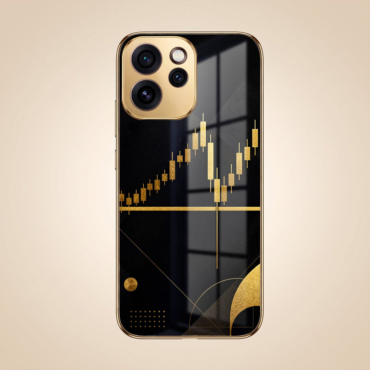 Oppo Reno 15 Mini 5G Trading Candles Gold Electroplated Glass Case