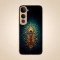 Vivo Y400 Pro 5G Golden Peacock Feather Gold Electroplated Glass Phone Back Case