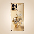 Oppo Find X9 5G Golden Apple Gold Electroplated Glass Phone Back Case