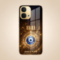 Vivo T5x 5G God’s Plan Evil Eye Gold Electroplated Glass Phone Back Case