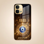 Vivo T5x 5G God’s Plan Evil Eye Gold Electroplated Glass Phone Back Case