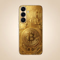 Samsung Galaxy A56 5G Bitcoin Gold Electroplated Glass Phone Back Case