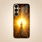 Samsung Galaxy A56 5G Lakshmi Sacred Gold Electroplated Glass Phone Back Case