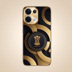 Oppo Reno 13 5G Royal Emblem Gold Electroplated Glass Phone Back Case