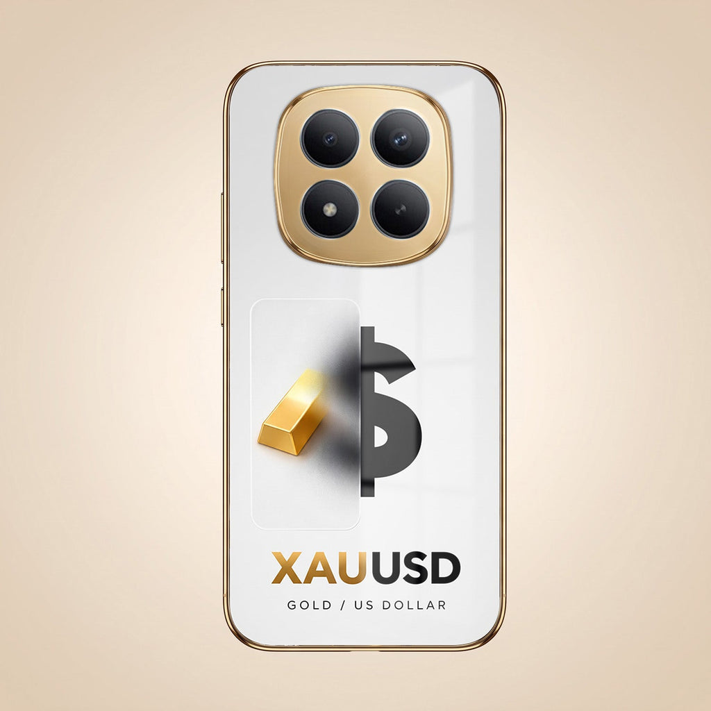 Redmi Note 15 Pro Plus 5G Luxury XAU/USD Gold Electroplated Glass Phone Back Case