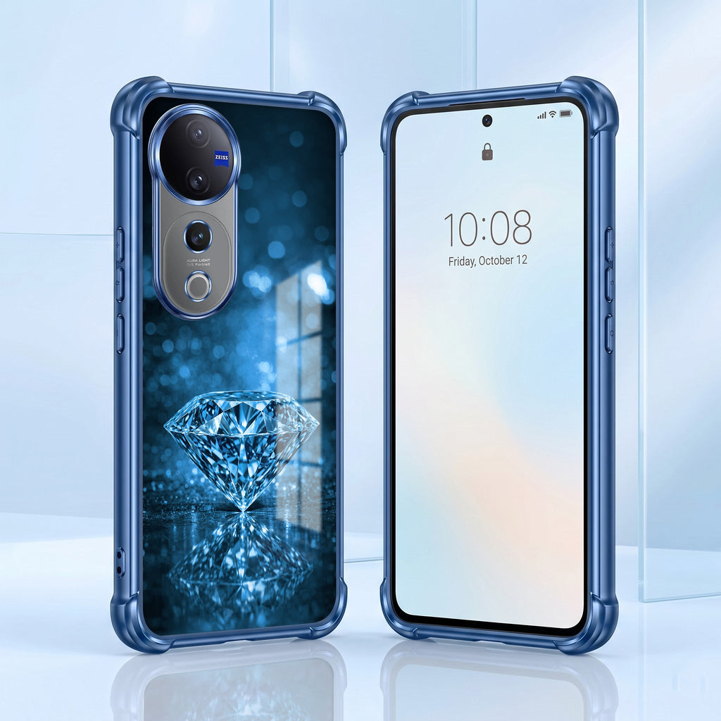 Vivo V40 Pro 5G Blue Diamond Airbags Printed Back Case