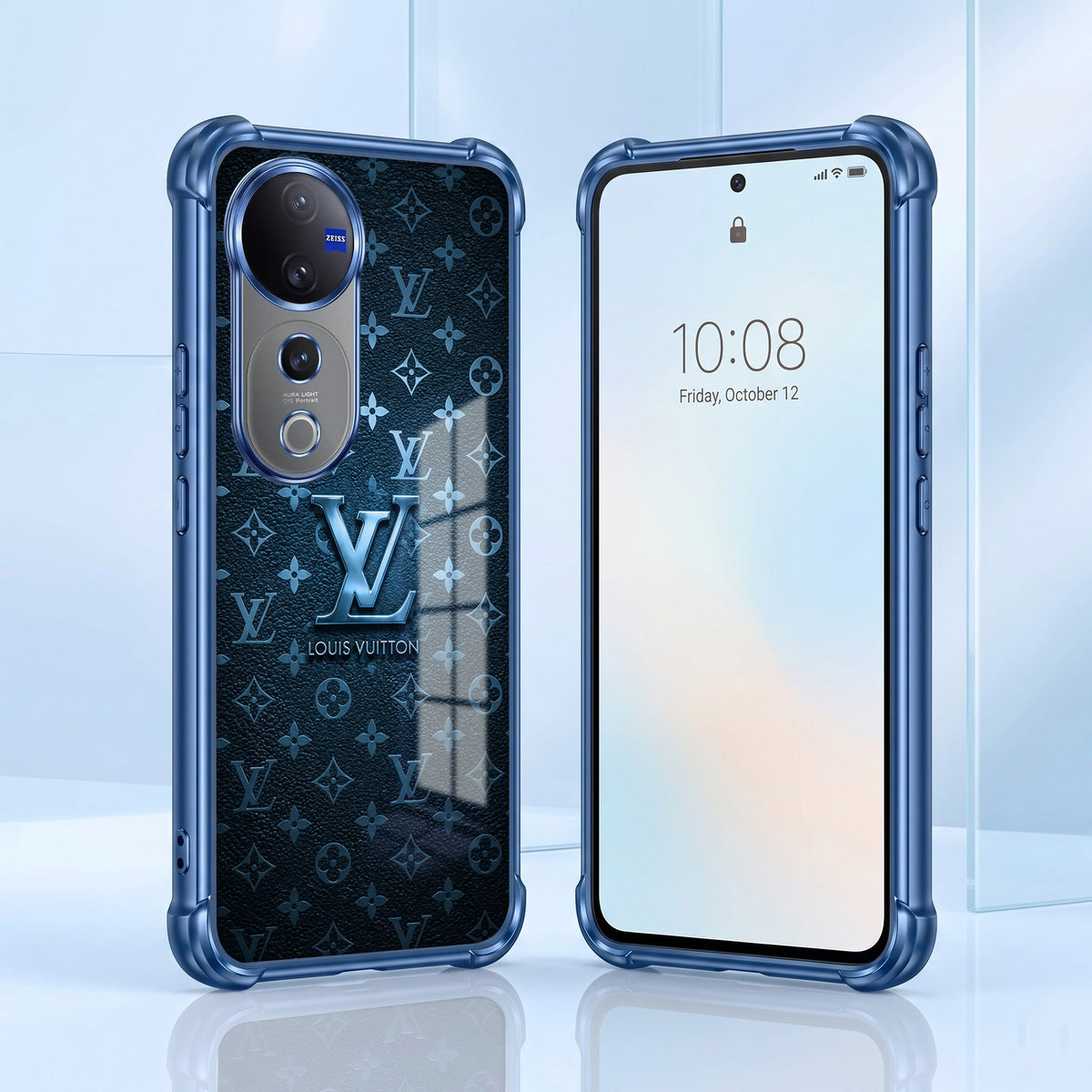 Vivo V40 Pro 5G LV Monogram Blue Airbags Printed Back Case