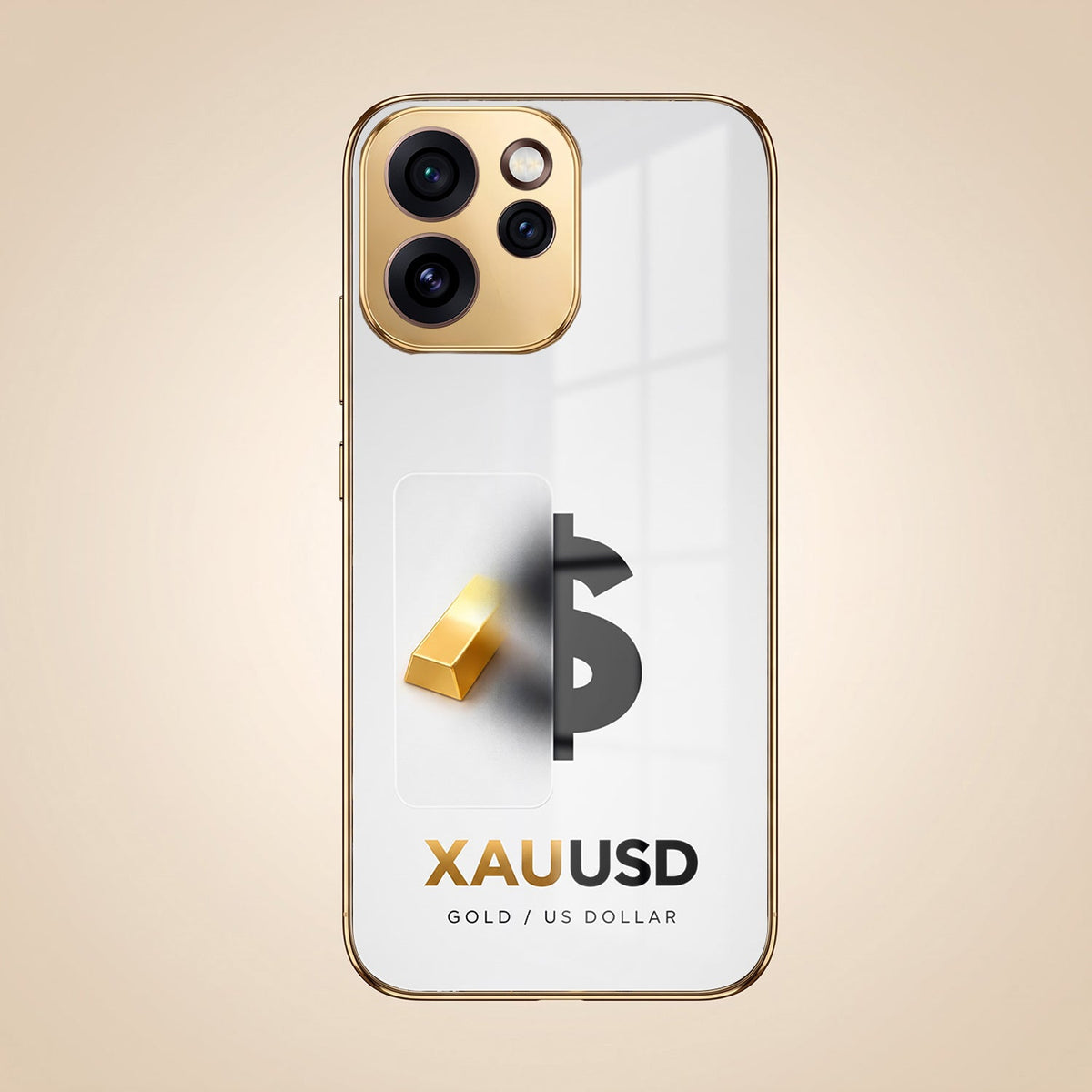 Oppo Reno 15 Mini 5G Luxury XAU/USD Gold Electroplated Glass Case