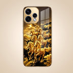 Oppo Reno 15 5G Horses Royal Glory Gold Electroplated Glass Phone Back Case