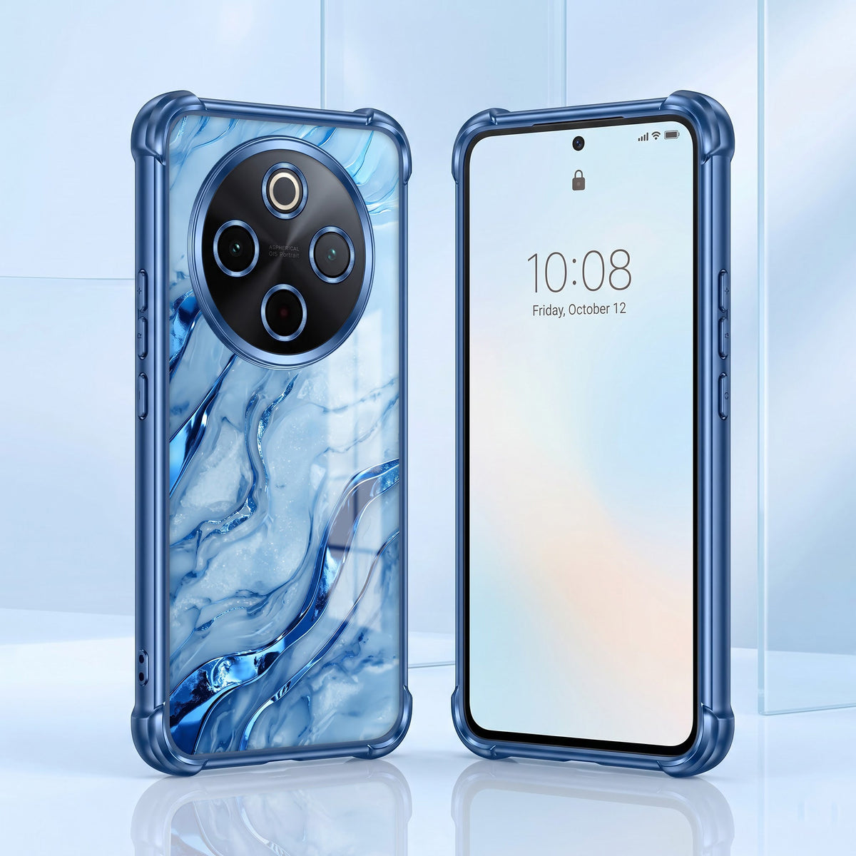 Vivo T4 5G Marvel Texture  Blue Airbags Printed Back Case