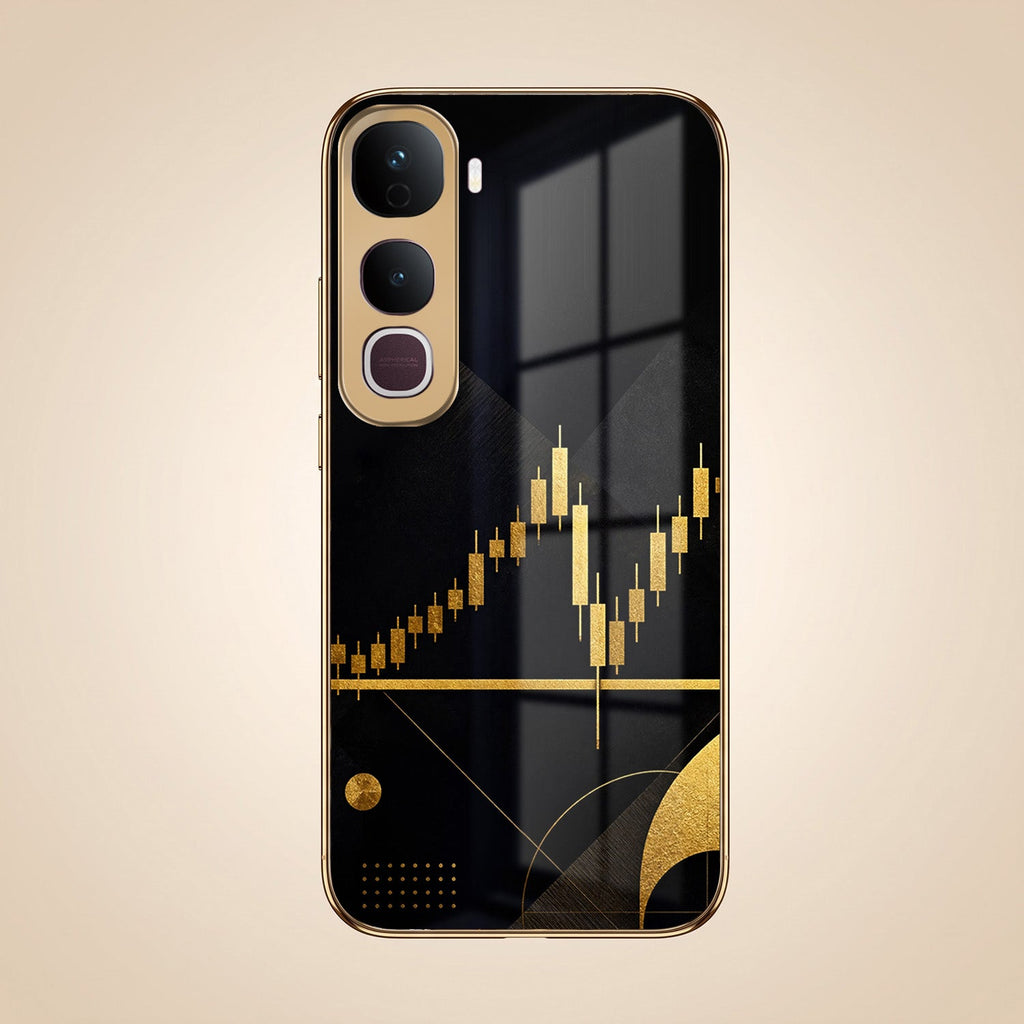 Vivo Y400 Pro 5G Trading Candles Gold Electroplated Glass Phone Back Case