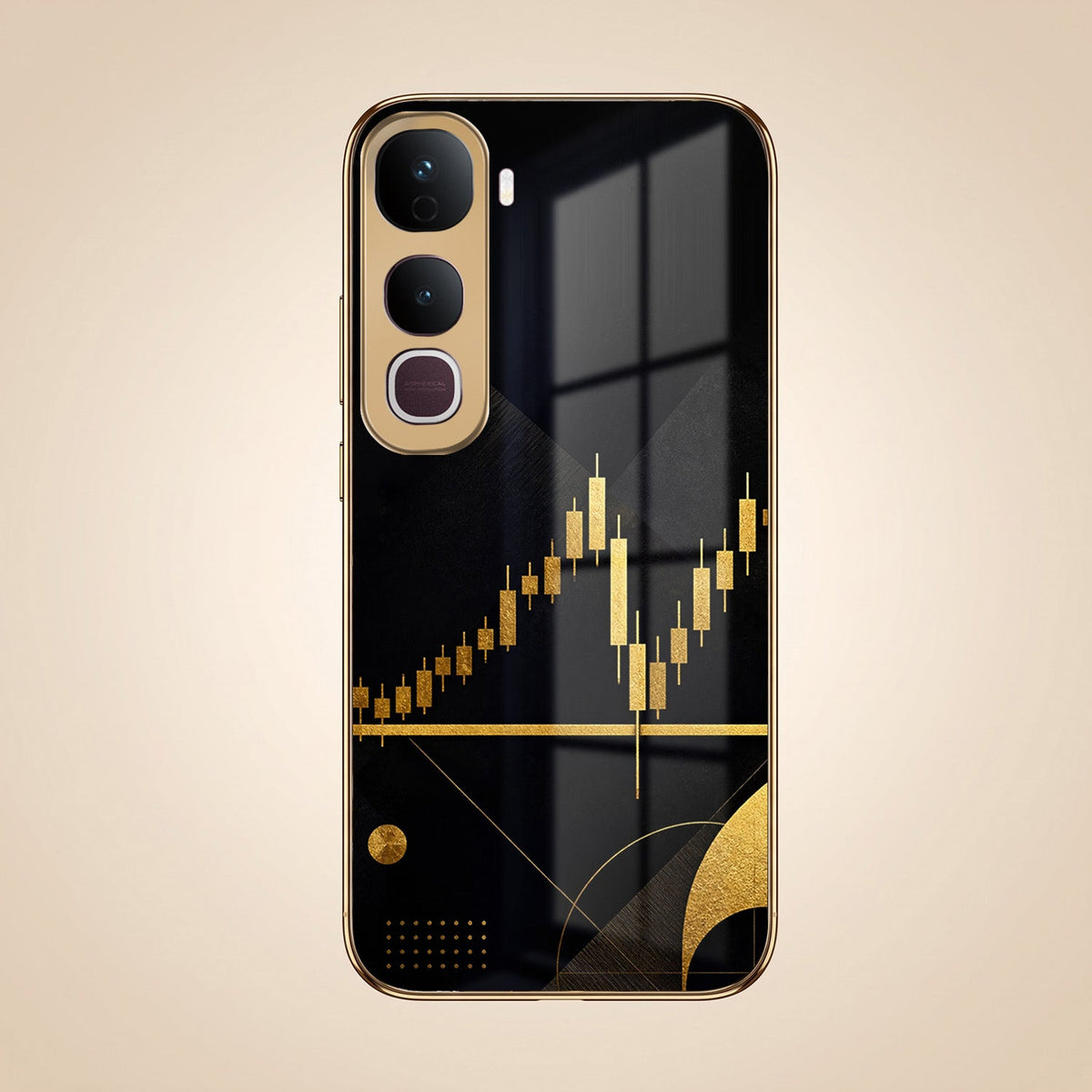 Vivo V70 FE 5G Trading Candles Gold Electroplated Glass Phone Back Case