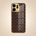 Oppo Reno 14 5G Luxury Monogram Brown Electroplated Gold Glass Case