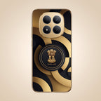 Redmi Note 15 Pro+ 5G Royal Emblem Gold Electroplated Glass Phone Back Case