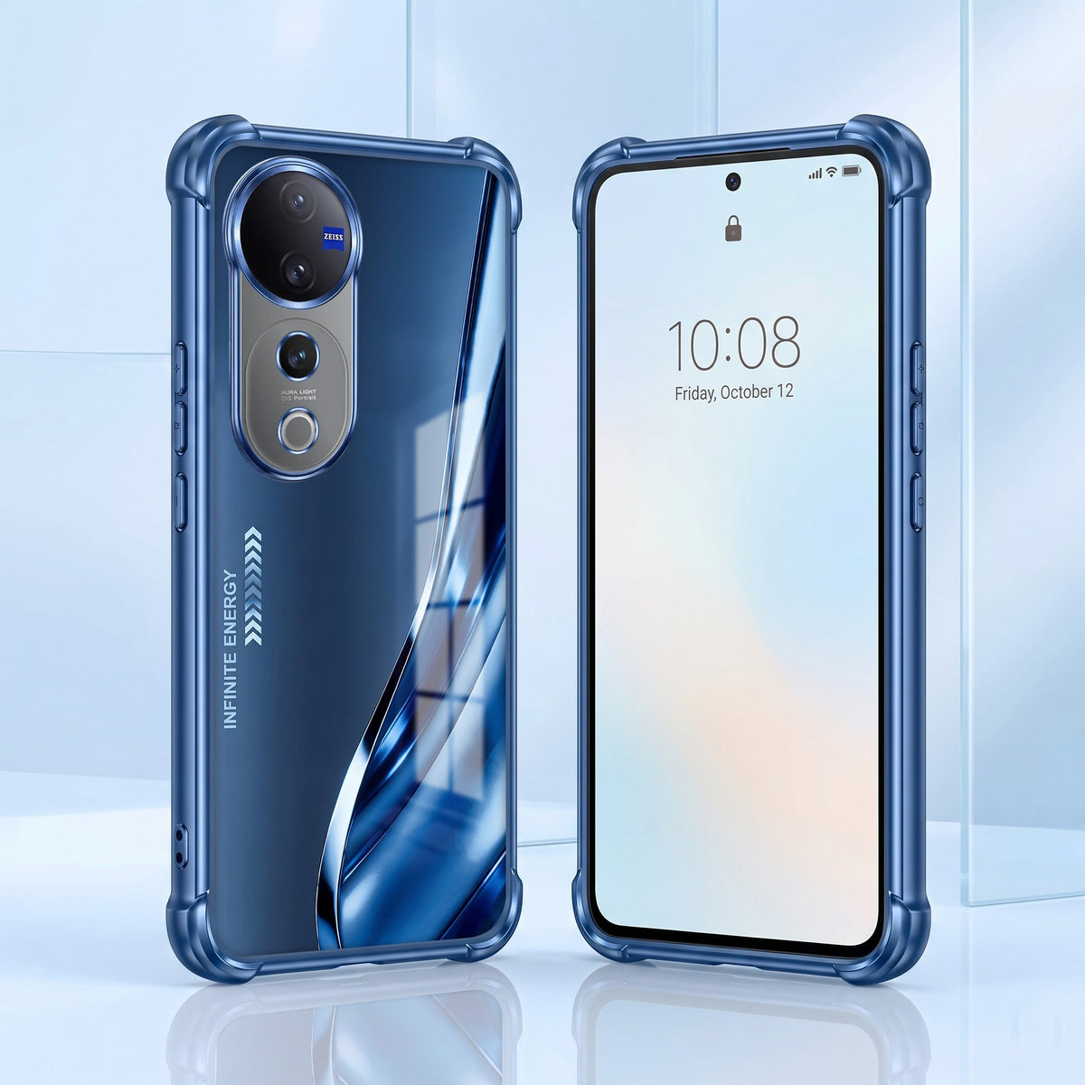 Vivo V40 Pro 5G Premium Infinity Energy Blue Airbags Printed Back Case