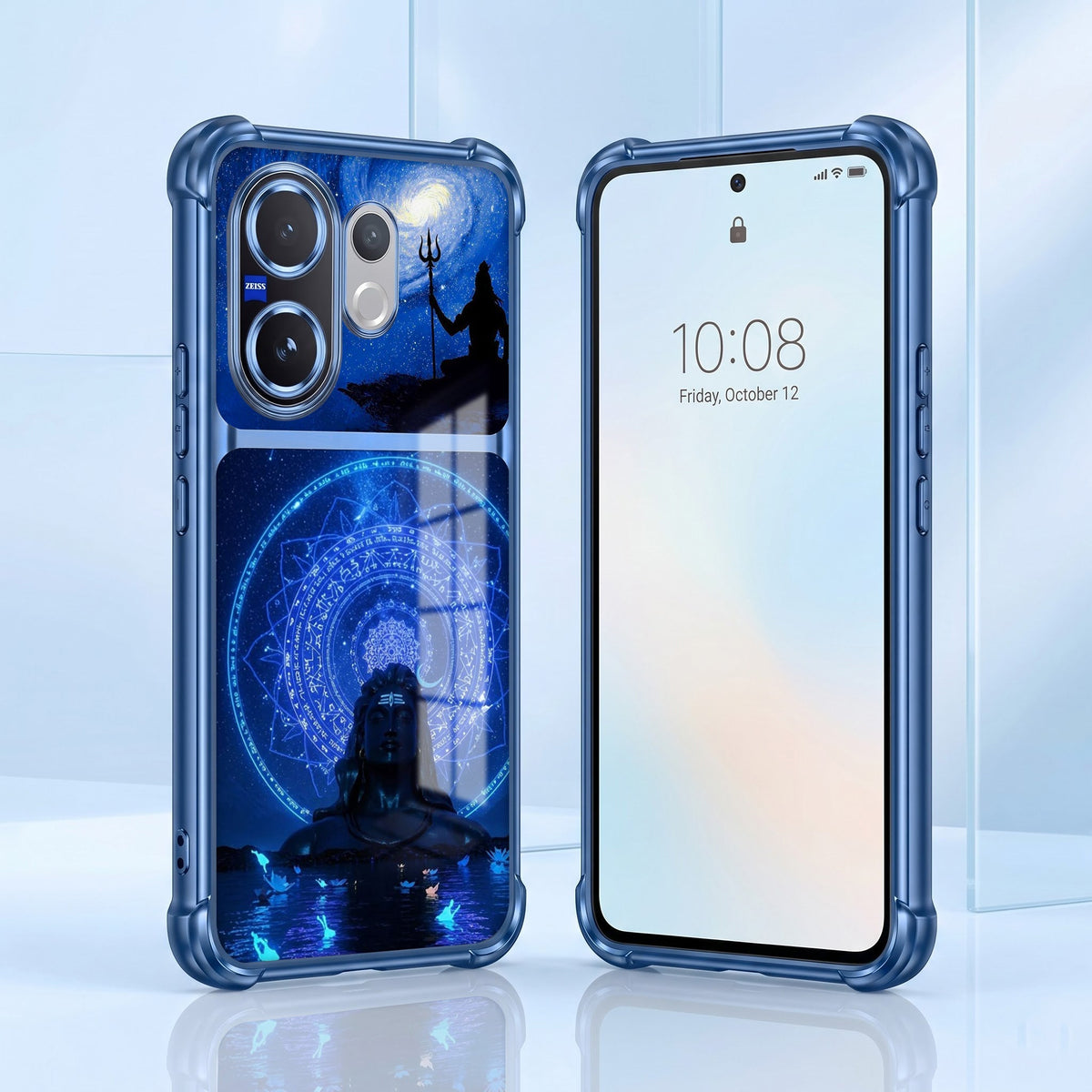Vivo V60 5G Adiyogi Dual-Tone Transparent Blue Airbags Case