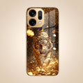 Oppo Reno 14 5G Luxury Tiger Gold Electroplated Glass Case