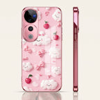 Vivo V40 Pro 5G Luxury 3D Clouds Pink Electroplated Glass Phone Back Case