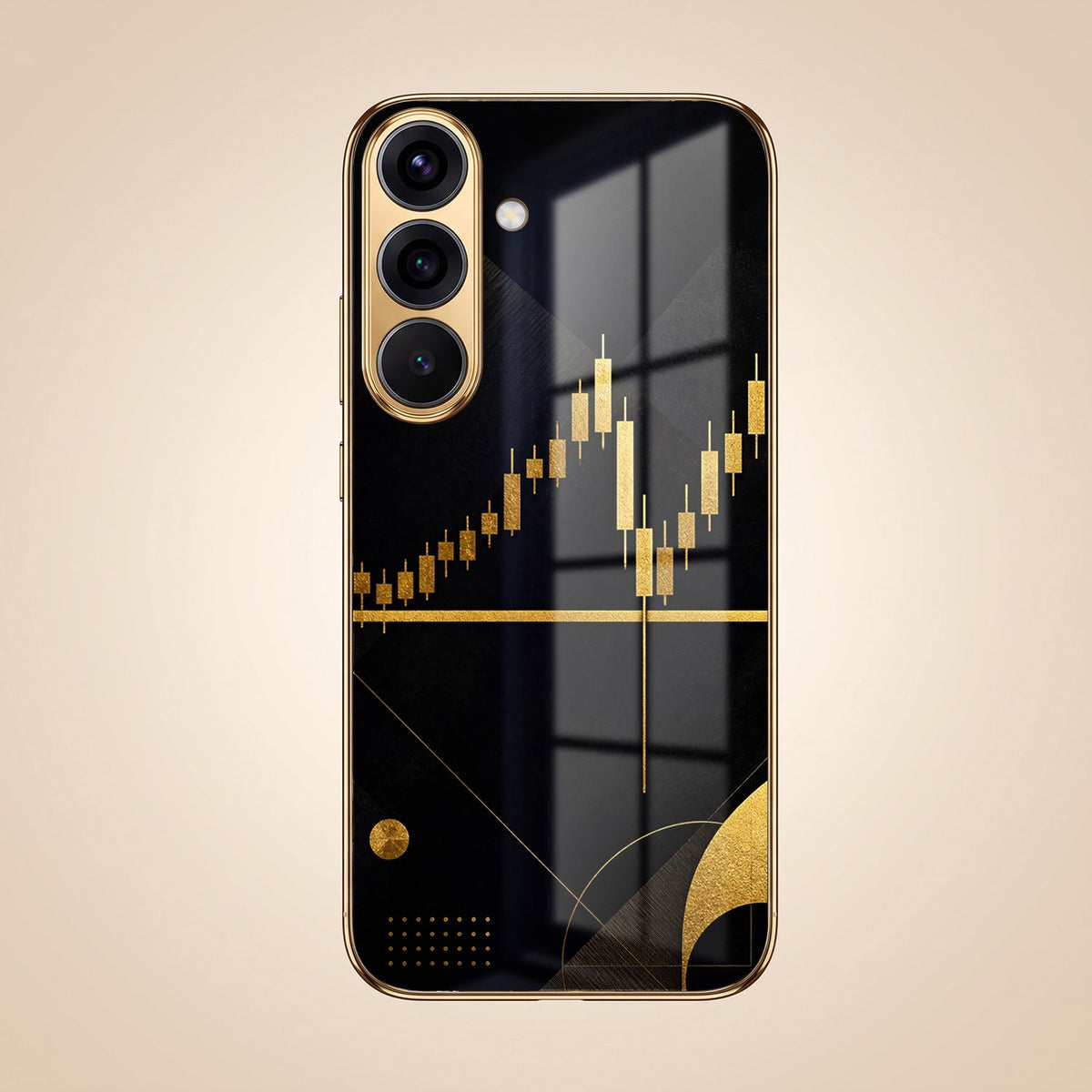 Samsung Galaxy A36 5G Trading Candles Gold Electroplated Glass Phone Back Case