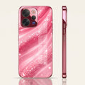 Vivo V70 5G Luxury Glitter Wave Pink Electroplated Glass Phone Back Case