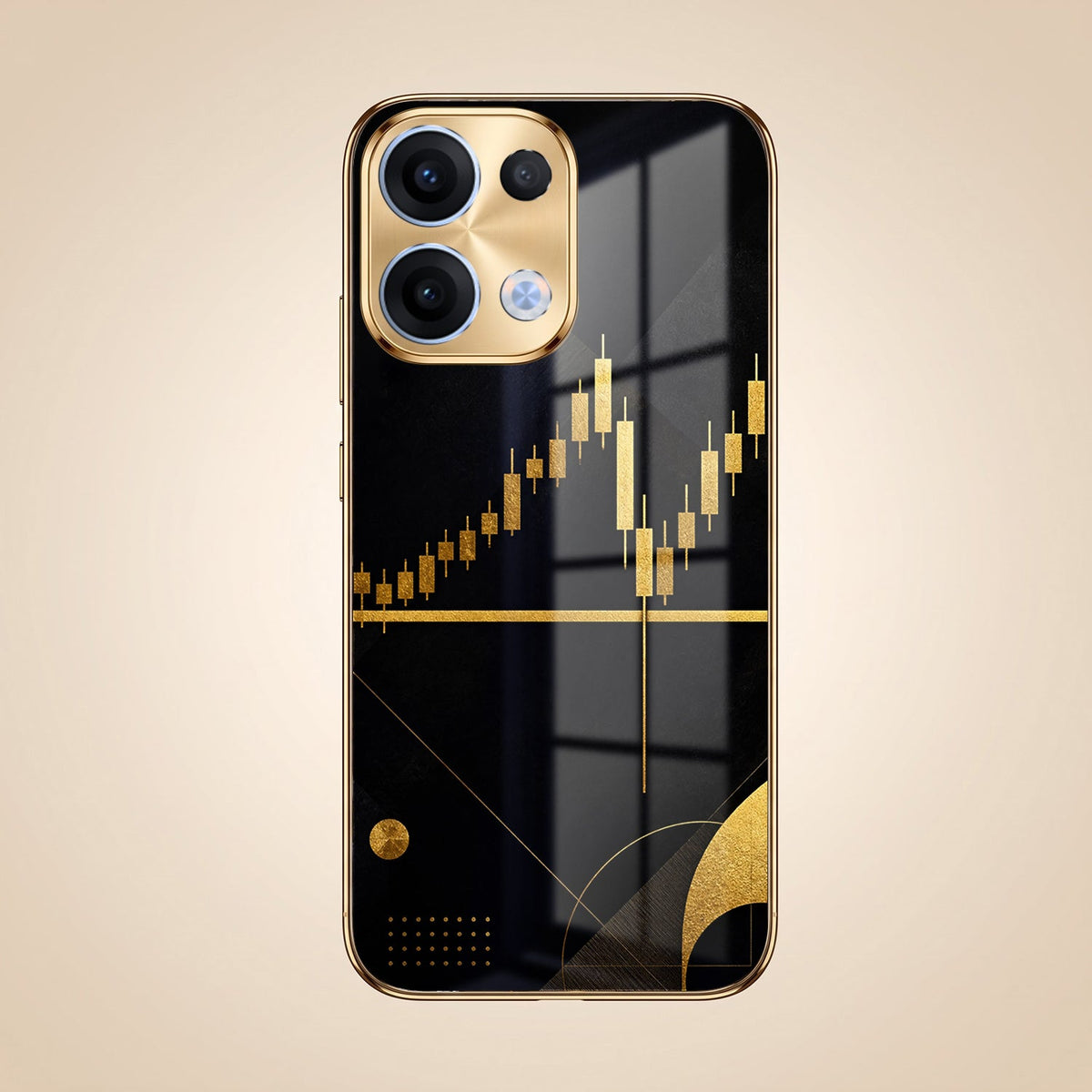 Oppo Reno 13 5G Trading Candles Gold Electroplated Glass Case