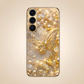 Samsung Galaxy A56 5G Golden Butterfly Gold Electroplated Glass Phone Back Case