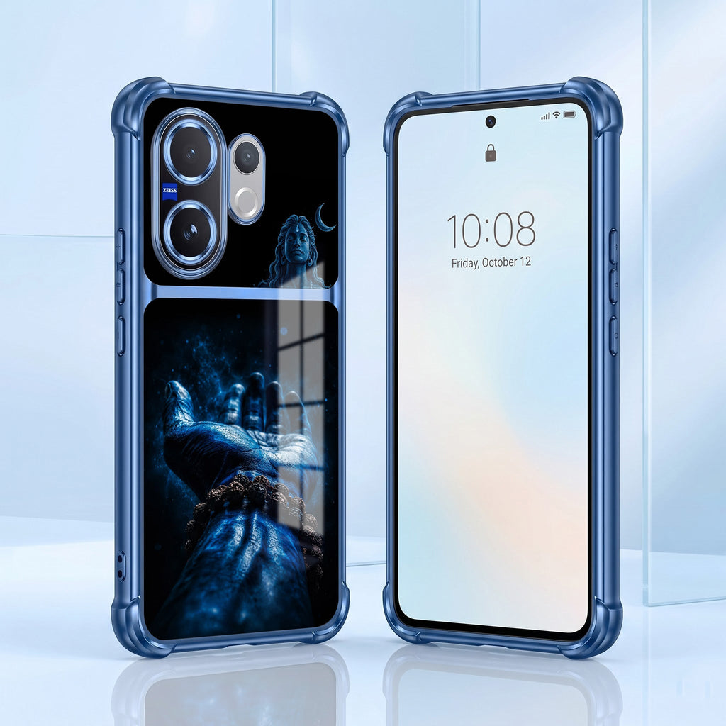 Vivo V60 5G Mahadev Divine Touch Dual-Tone Transparent Blue Airbags Case