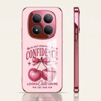 Redmi Note 15 Pro+ 5G Luxury Cherry Bow Pink Electroplated Glass Phone Back Case