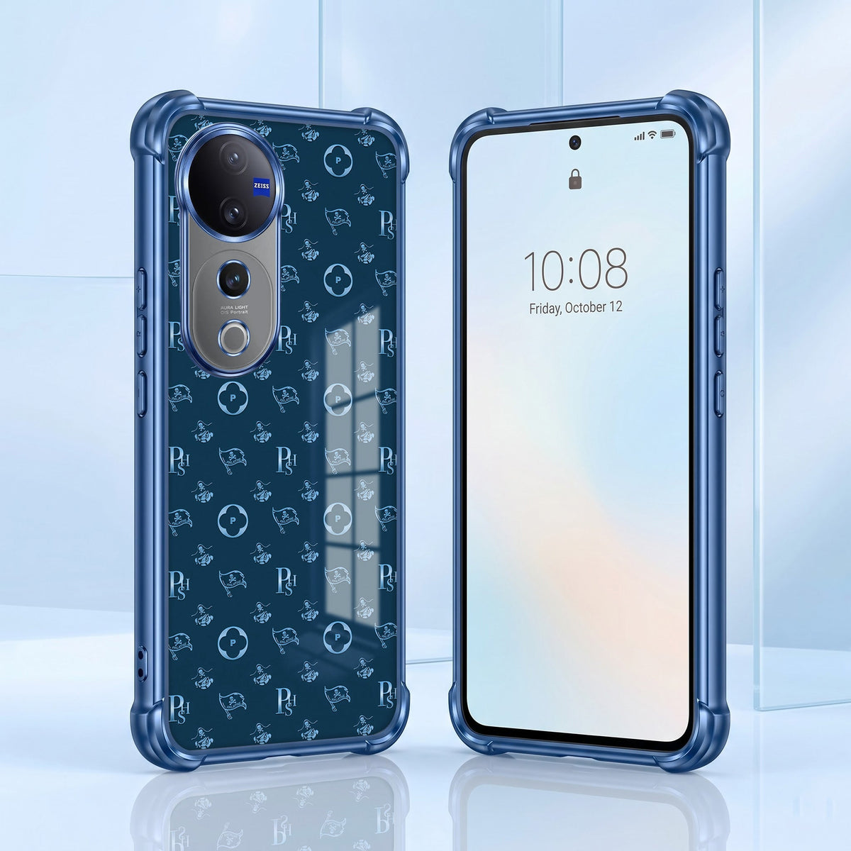 Vivo V40 Pro 5G Luxury Monogram Blue Airbags Printed Back Case