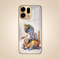 Oppo Find X9 5G Bal Krishna Blessings Gold Electroplated Glass Phone Back Case