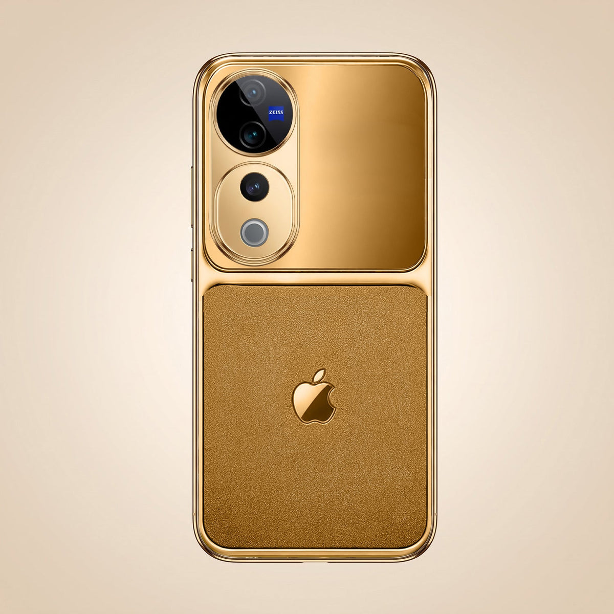 Vivo V40 Pro 5G Royal Touch Apple Gold Electroplated Glass Phone Back Case
