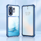 Vivo V60 5G Crystal Blue Dual-Tone Transparent Blue Airbags Case
