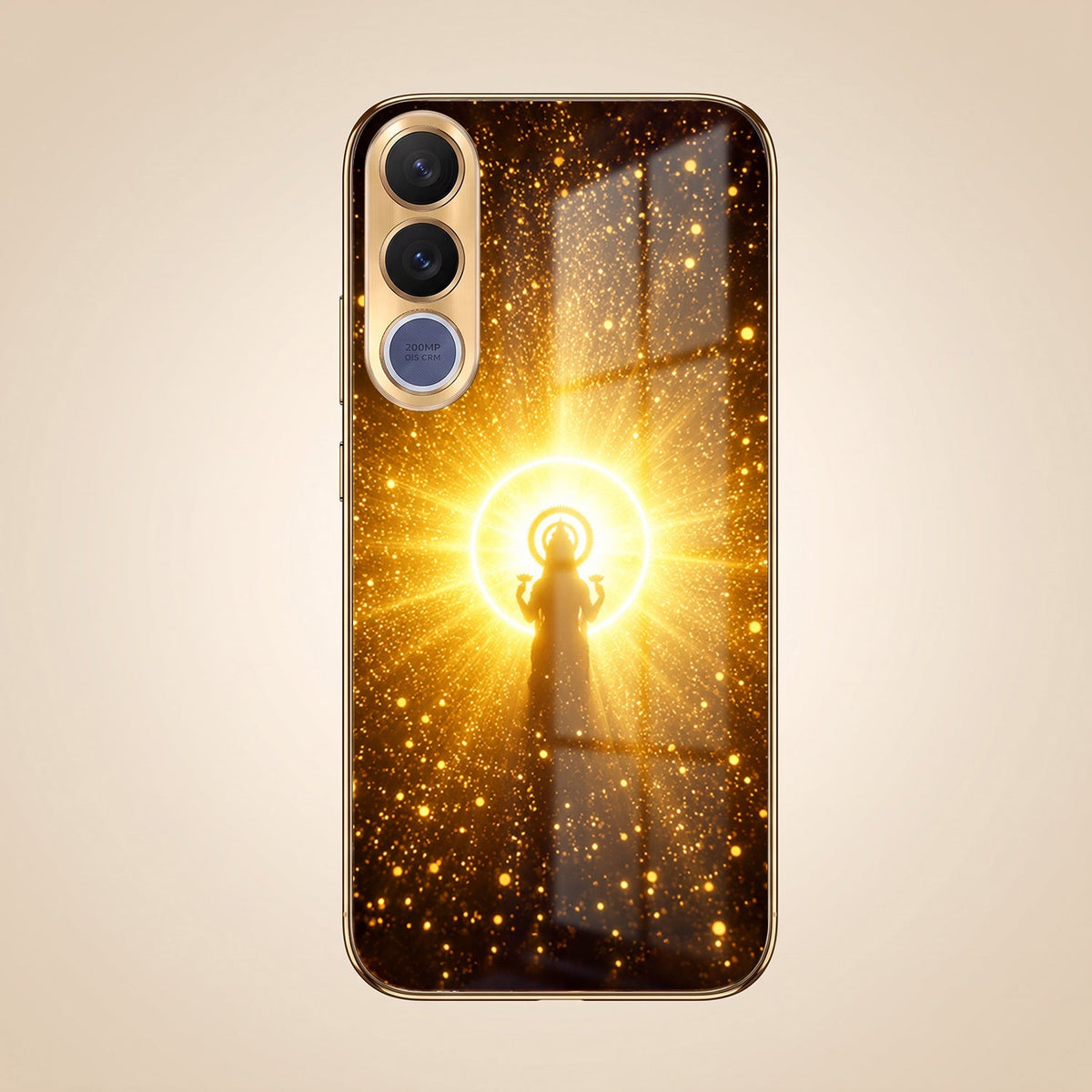Vivo V70 FE 5G Lakshmi Sacred Gold Electroplated Glass Phone Back Case