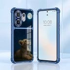 Vivo V60 5G Moonlit Baby Lion Dual-Tone Transparent Blue Airbags Case