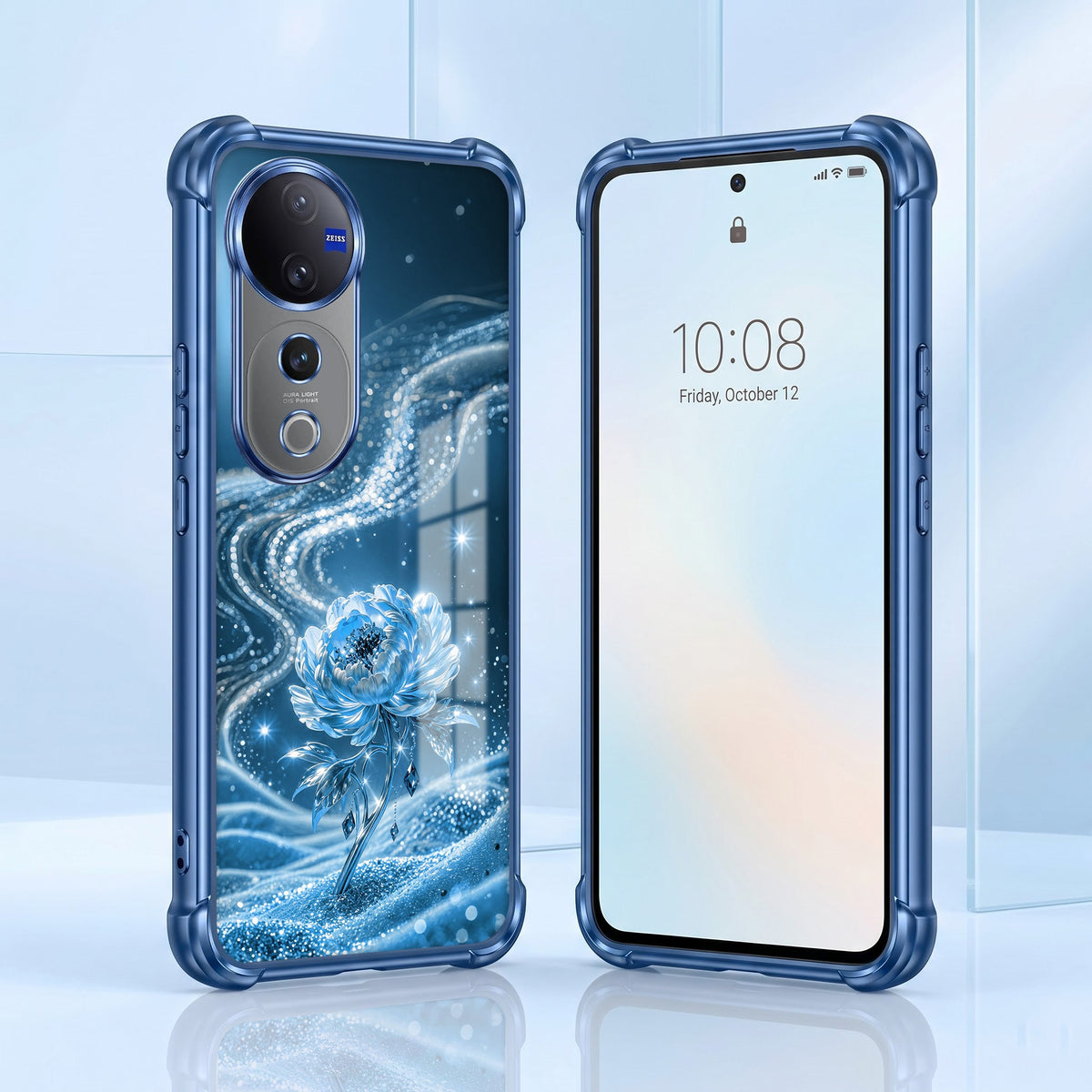 Vivo V40 Pro 5G Blue Rose Airbags Printed Back Case