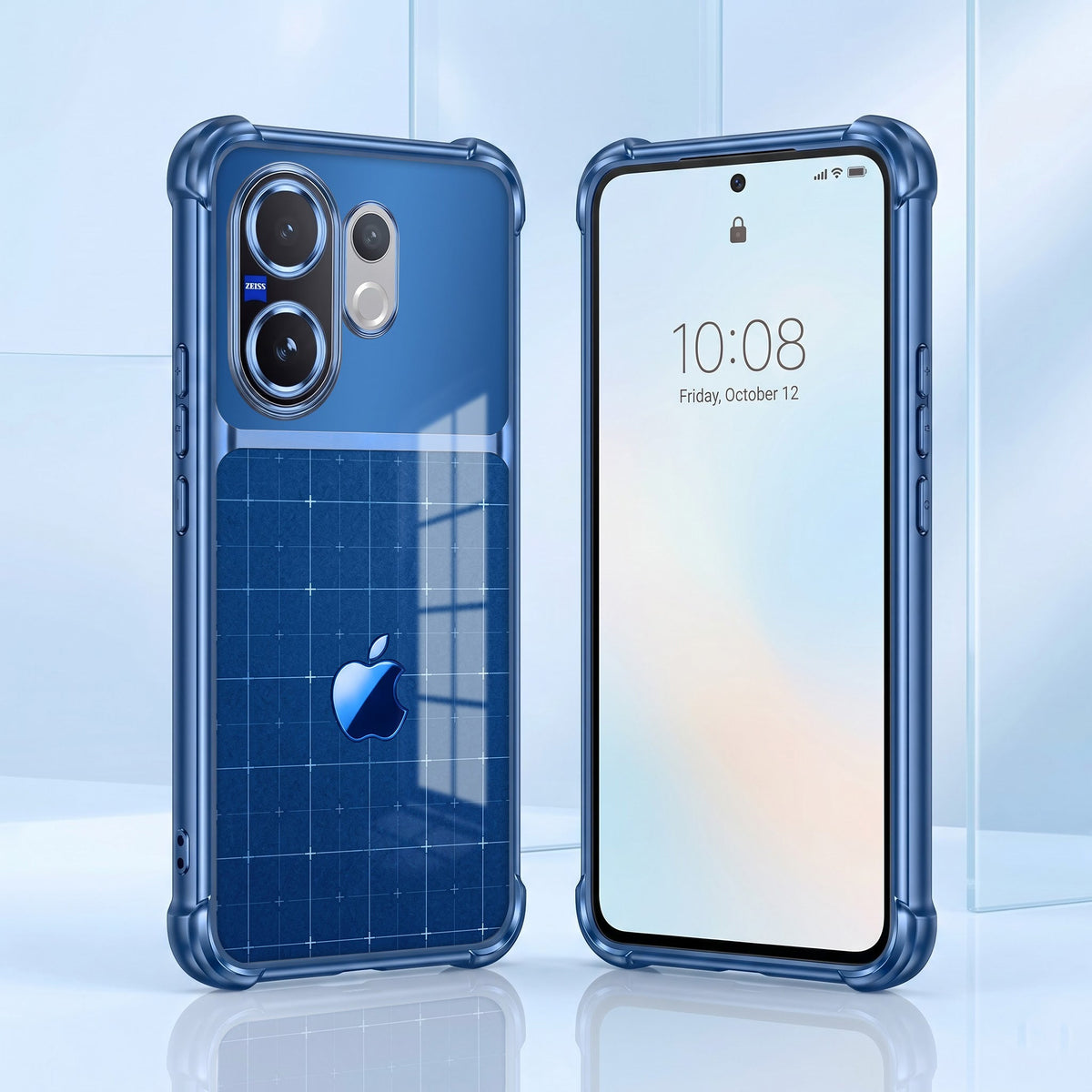 Vivo V60 5G Matrix Apple Dual-Tone Transparent Blue Airbags Case