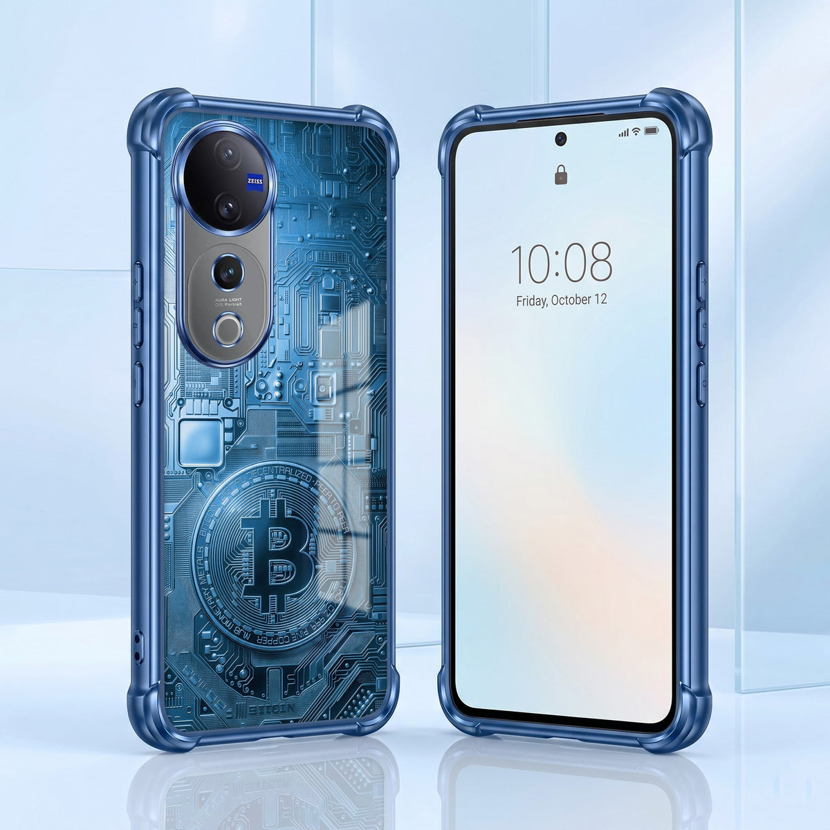 Vivo V40 Pro 5G Bitcoin Blue Airbags Printed Back Case