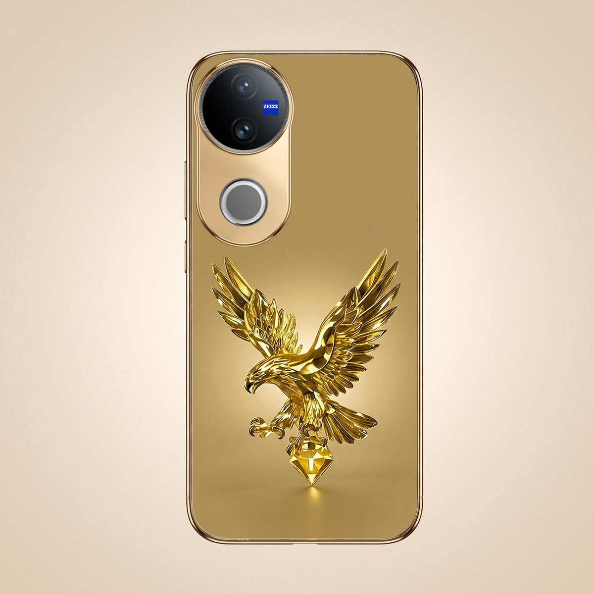 Vivo T4R 5G Golden Eagle Gold Electroplated Glass Phone Back Case