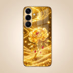 Samsung Galaxy A56 5G Golden Rose Elegance Gold Electroplated Glass Phone Back Case