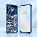 Vivo V60 5G Cosmic Vintage Dual-Tone Transparent Blue Airbags Case