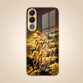 Vivo V70 FE 5G Horses Royal Glory Gold Electroplated Glass Phone Back Case