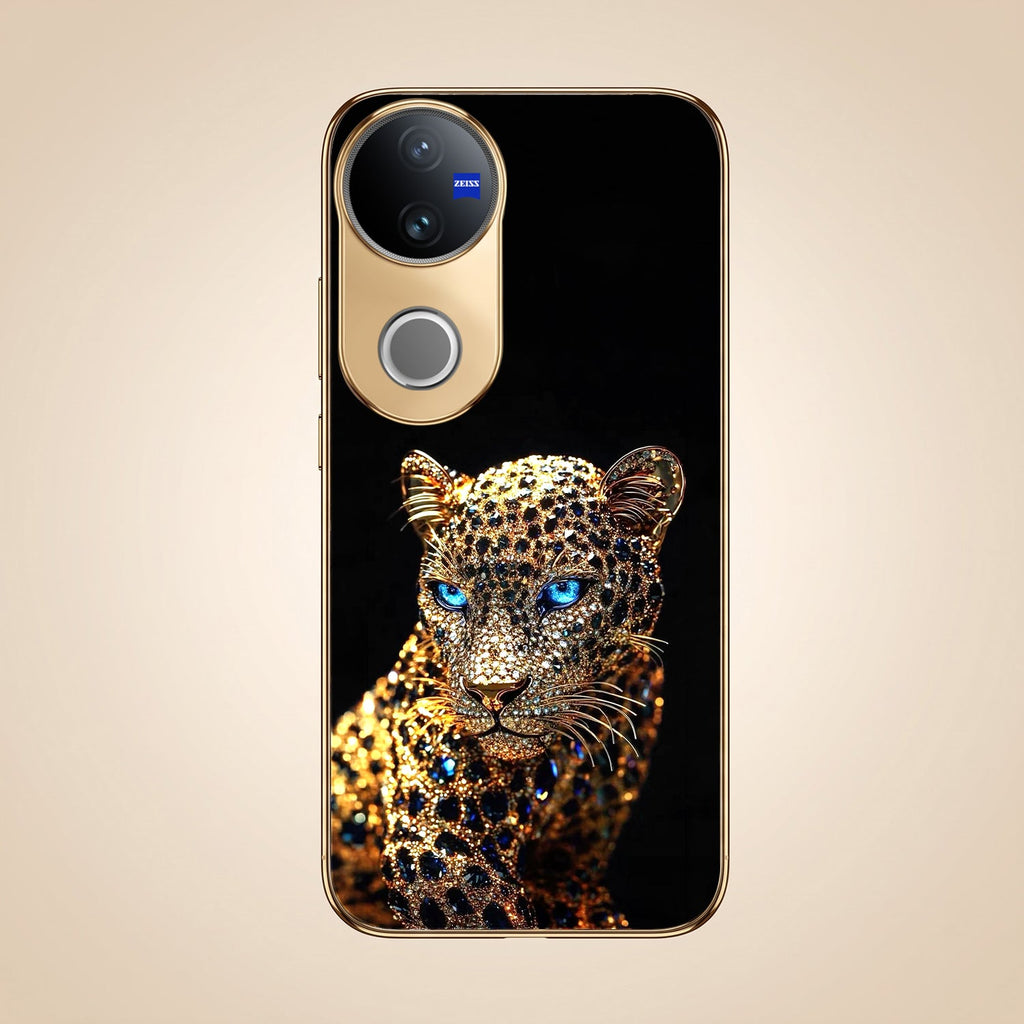 Vivo T4R 5G Panther Gold Electroplated Glass Phone Back Case