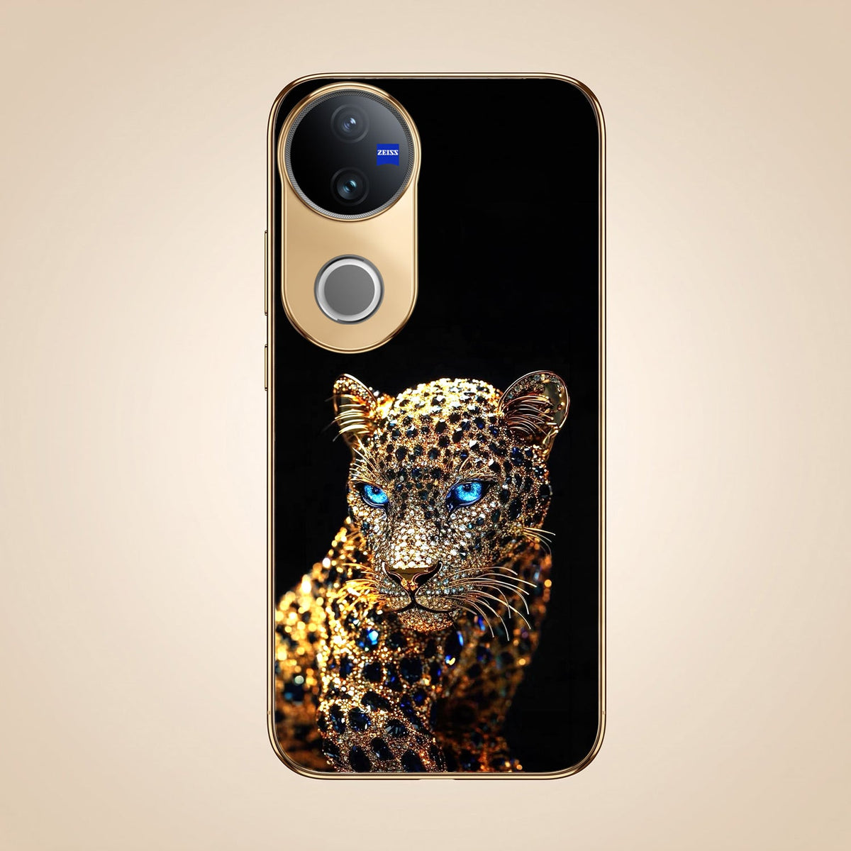 Vivo T4R 5G Panther Gold Electroplated Glass Phone Back Case