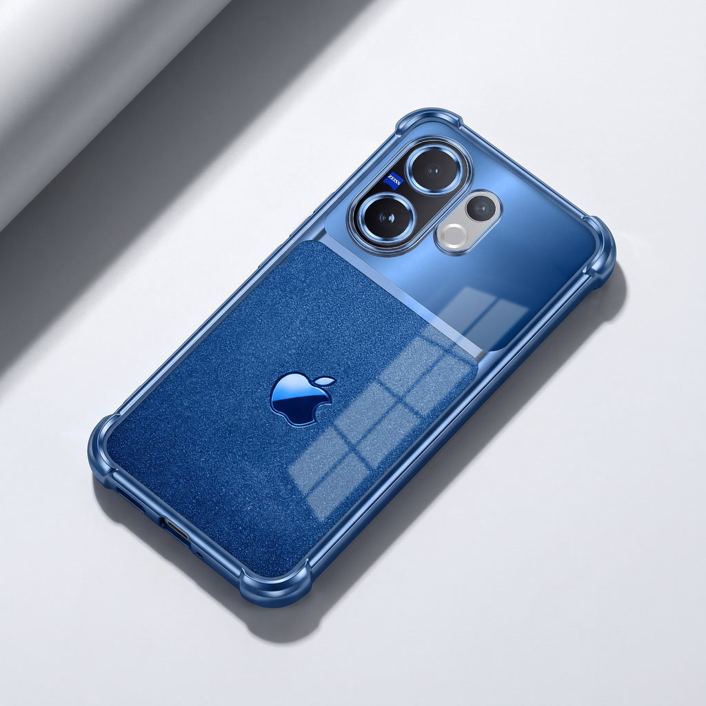 Vivo V60 5G Apple Blue Glitter Dual-Tone Transparent Blue Airbags Case