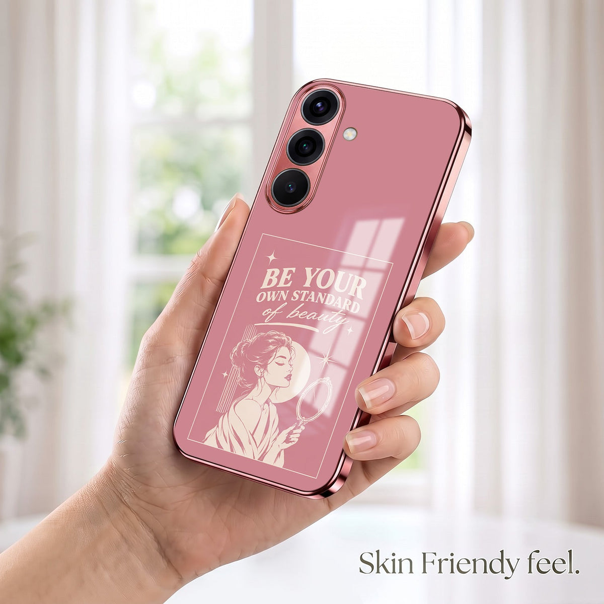 Samsung Galaxy A36 5G Luxury Aesthetic Girl Pink Electroplated Glass Phone Back Case