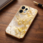 Oppo Reno 16 5G Golden Butterfly Gold Electroplated Glass Phone Back Case