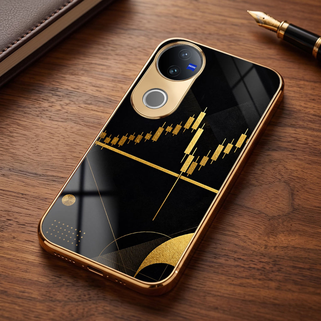 Vivo V50 5G Trading Candles Gold Electroplated Glass Case